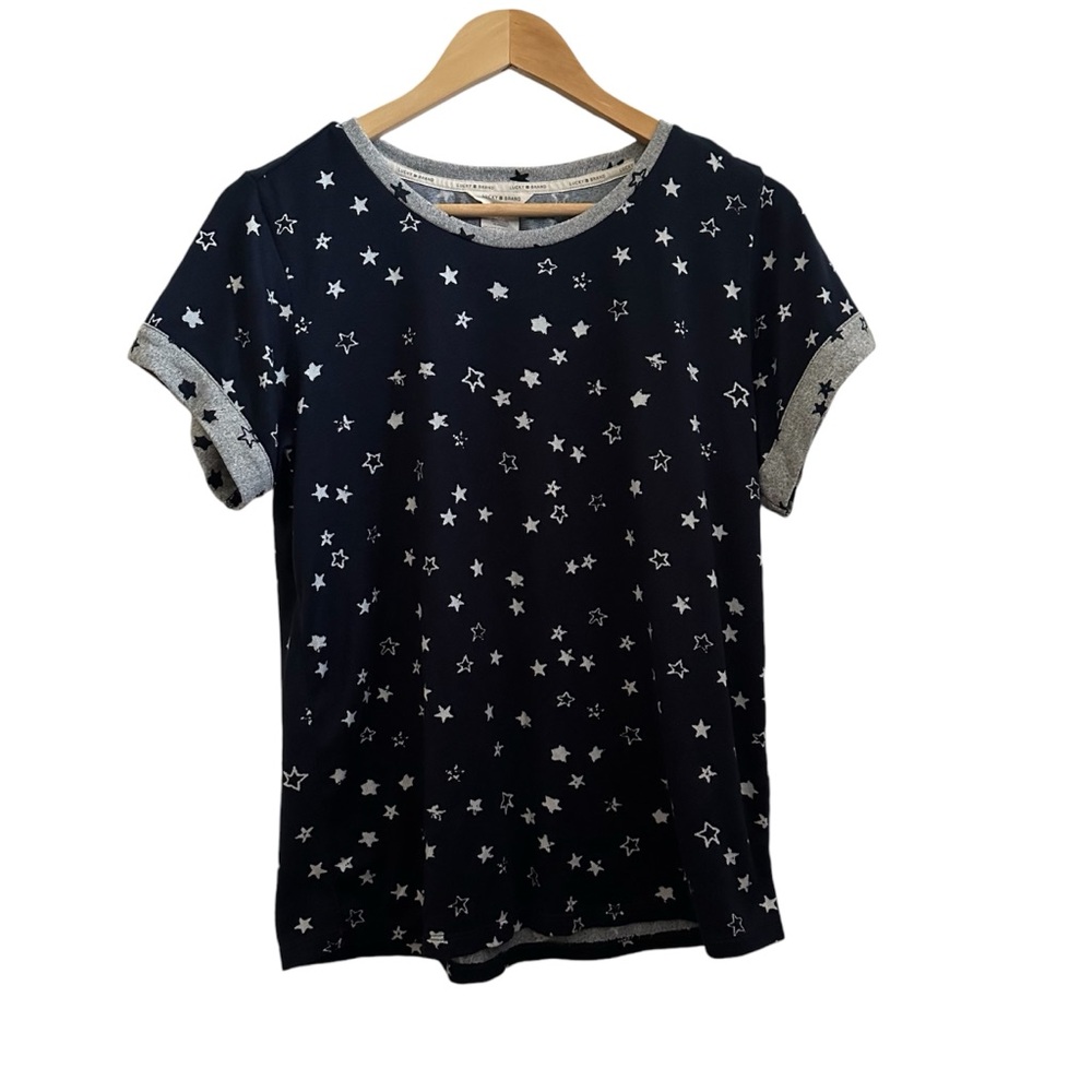 Lucky Brand Stars Short Sleeve Blue T-Shirt